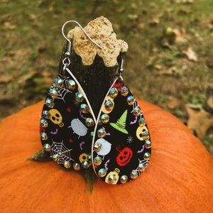 Halloween faux leather earrings